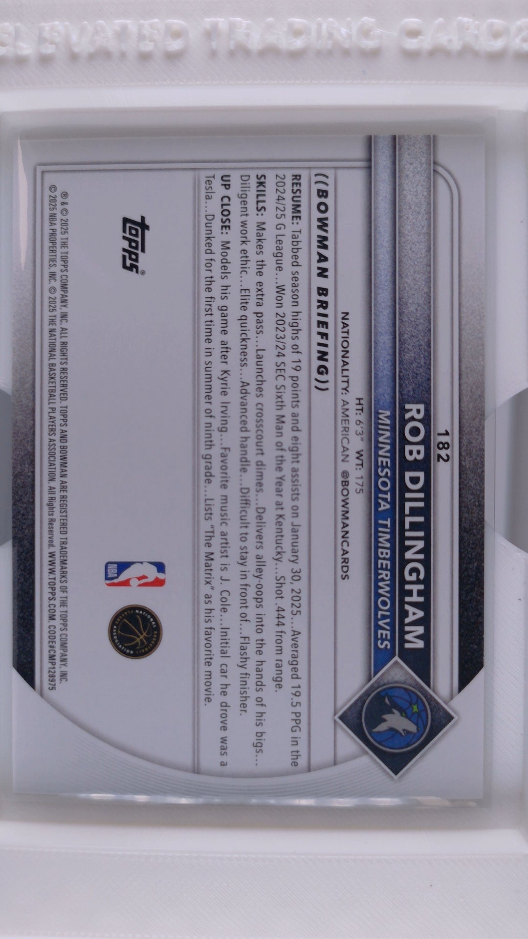 2025 Bowman Basketball Rob Dillingham 