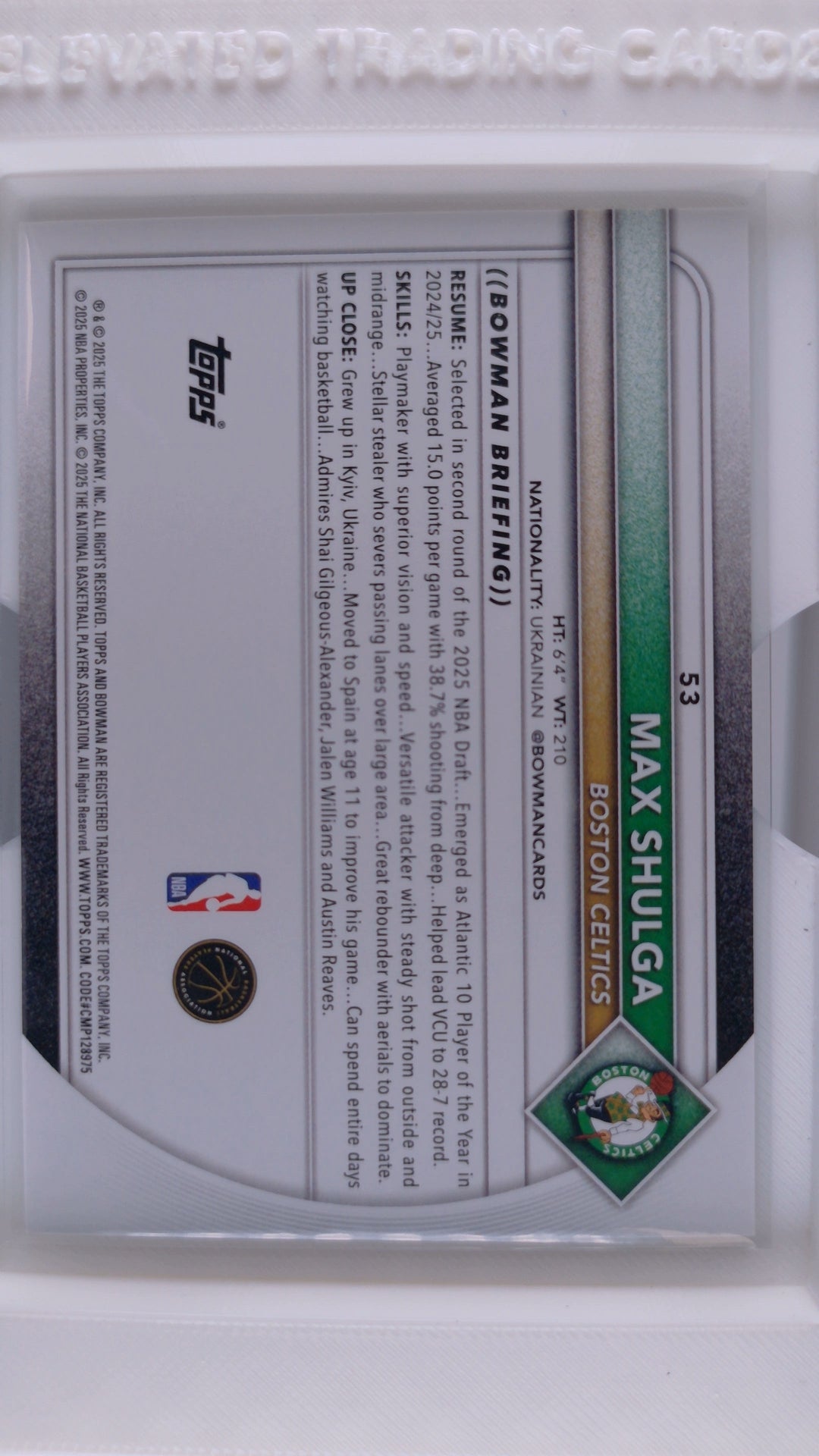 2025 Bowman Basketball Max Shulga 