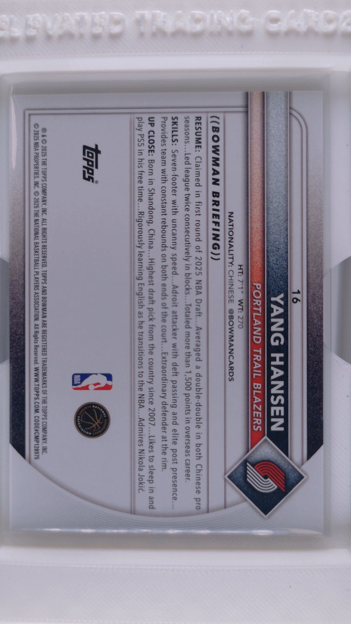 2025 Bowman Basketball Yang Hansen 