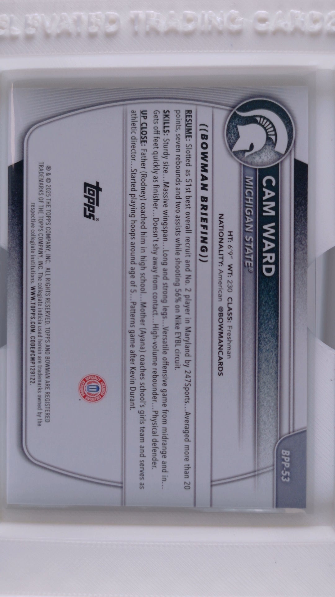 2025 Bowman Basketball Cam Ward 