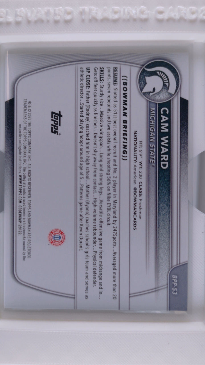 2025 Bowman Basketball Cam Ward 