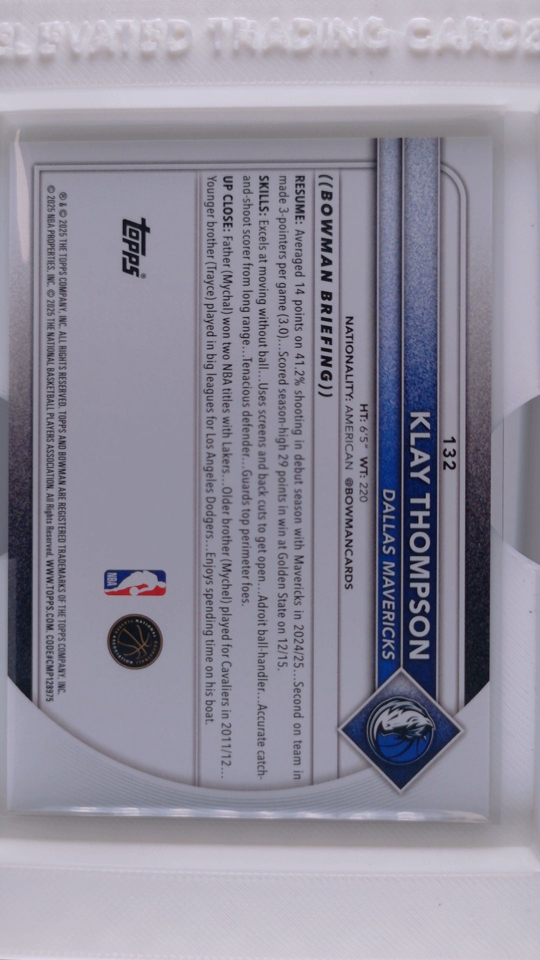 2025 Bowman Basketball Klay Thompson 