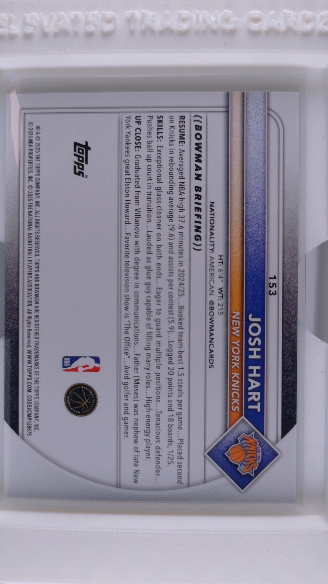 2025 Bowman Basketball Josh Hart 