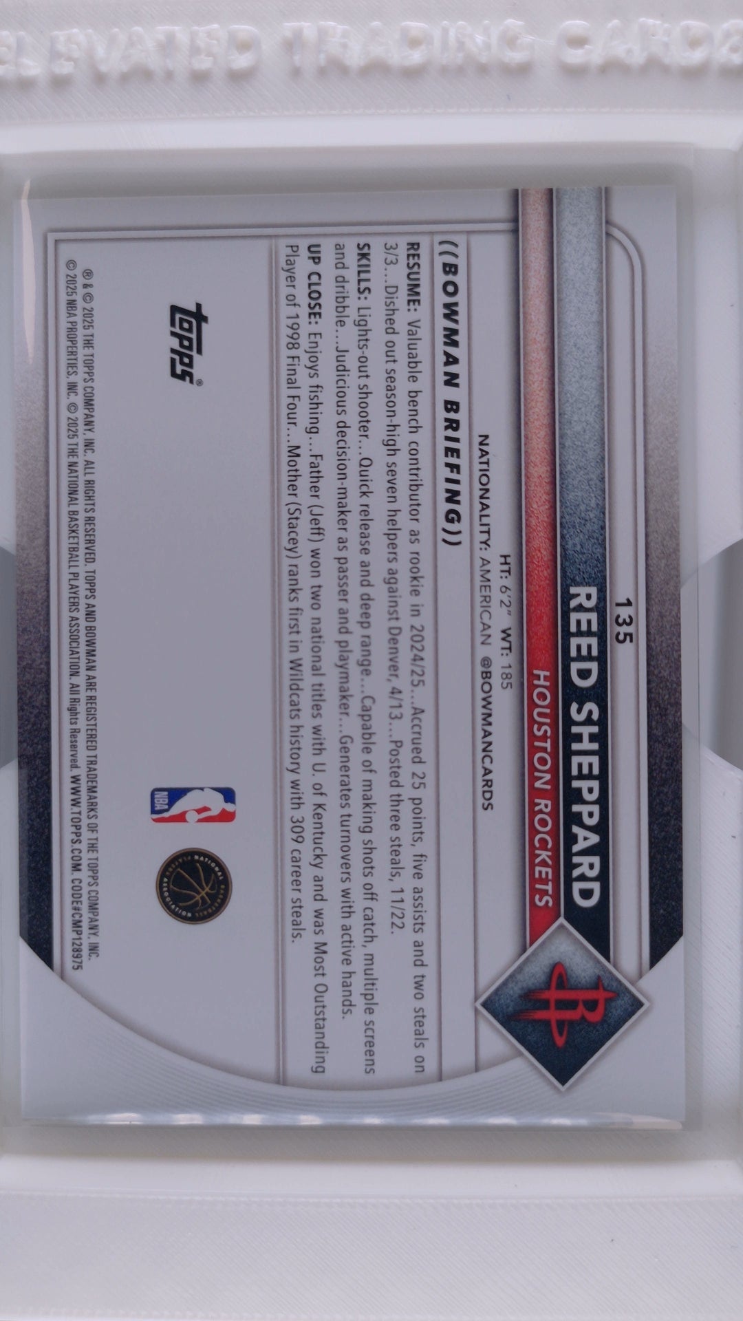 2025 Bowman Basketball Reed Sheppard 