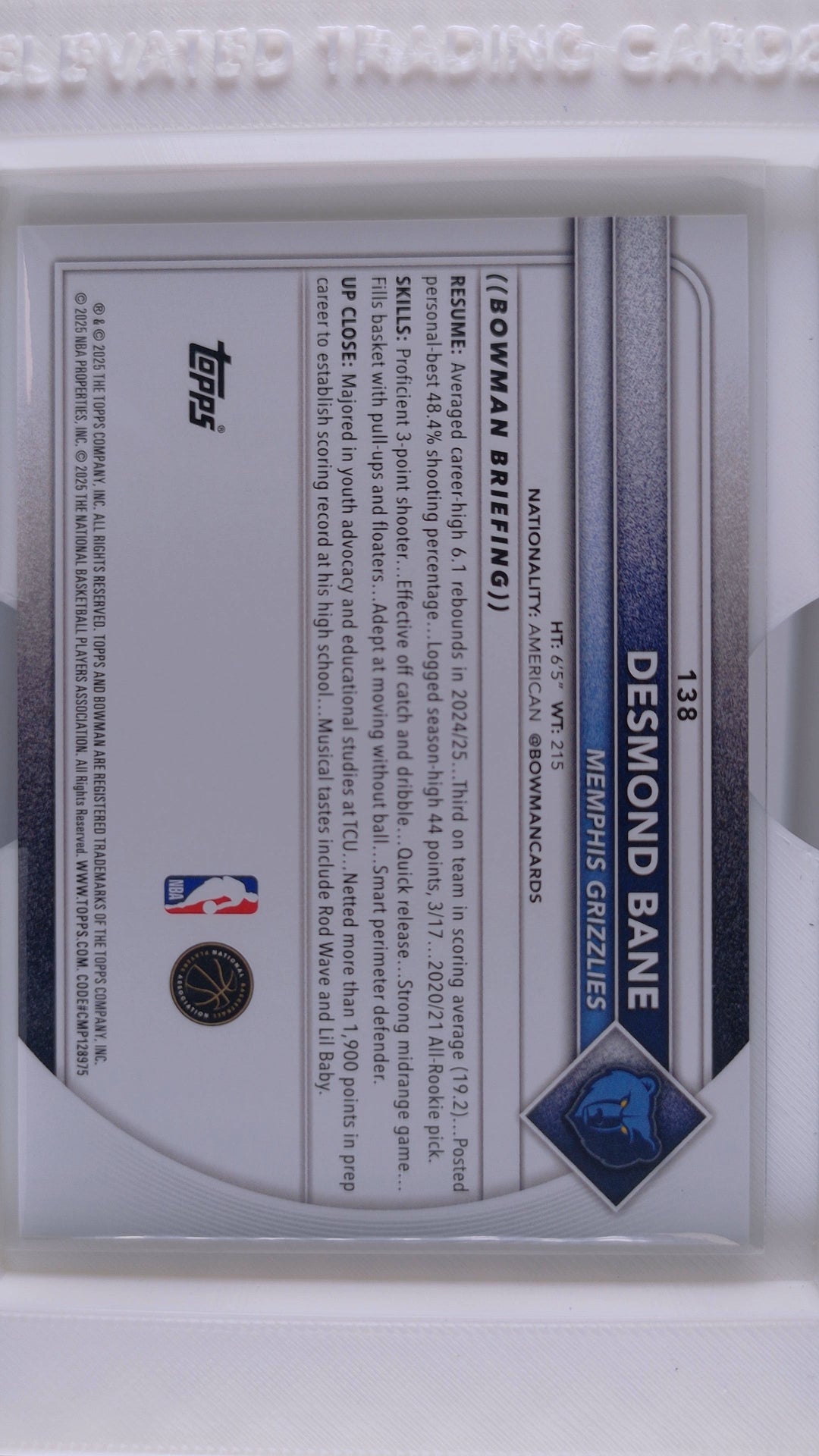 2025 Bowman Basketball Desmond Bane 