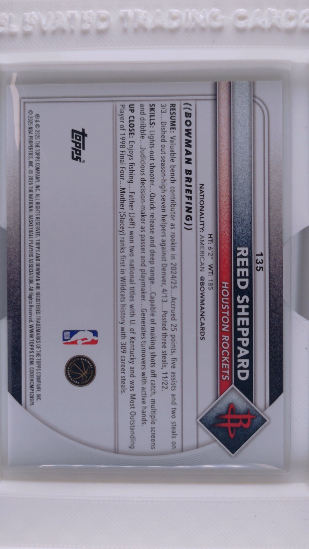 2025 Bowman Basketball Reed Sheppard 