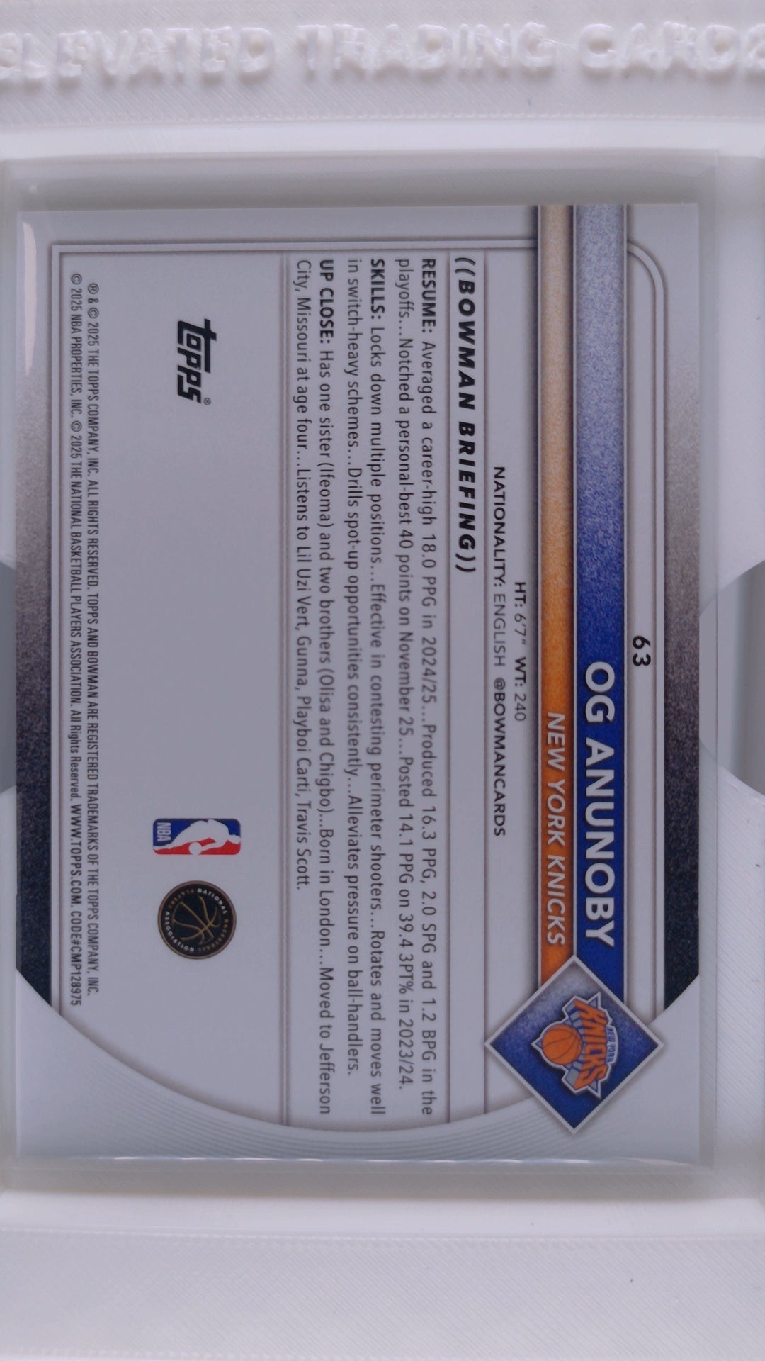 2025 Bowman Basketball OG Anunoby 