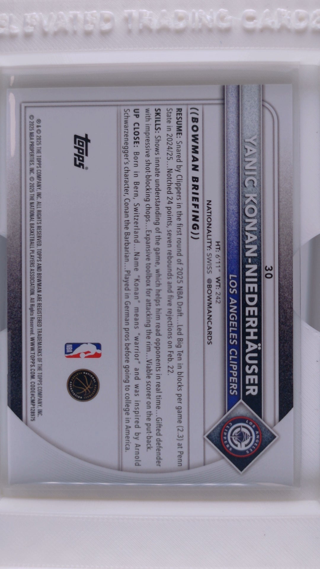 2025 Bowman Basketball Yanic Konan-Niederhäuser 