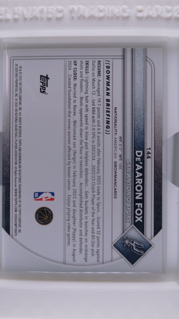 2025 Bowman Basketball De’Aaron Fox 