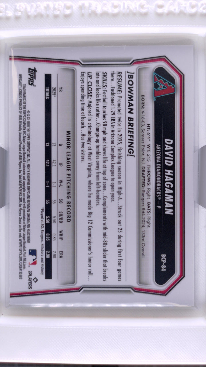 2026 Bowman Baseball David Hagaman 