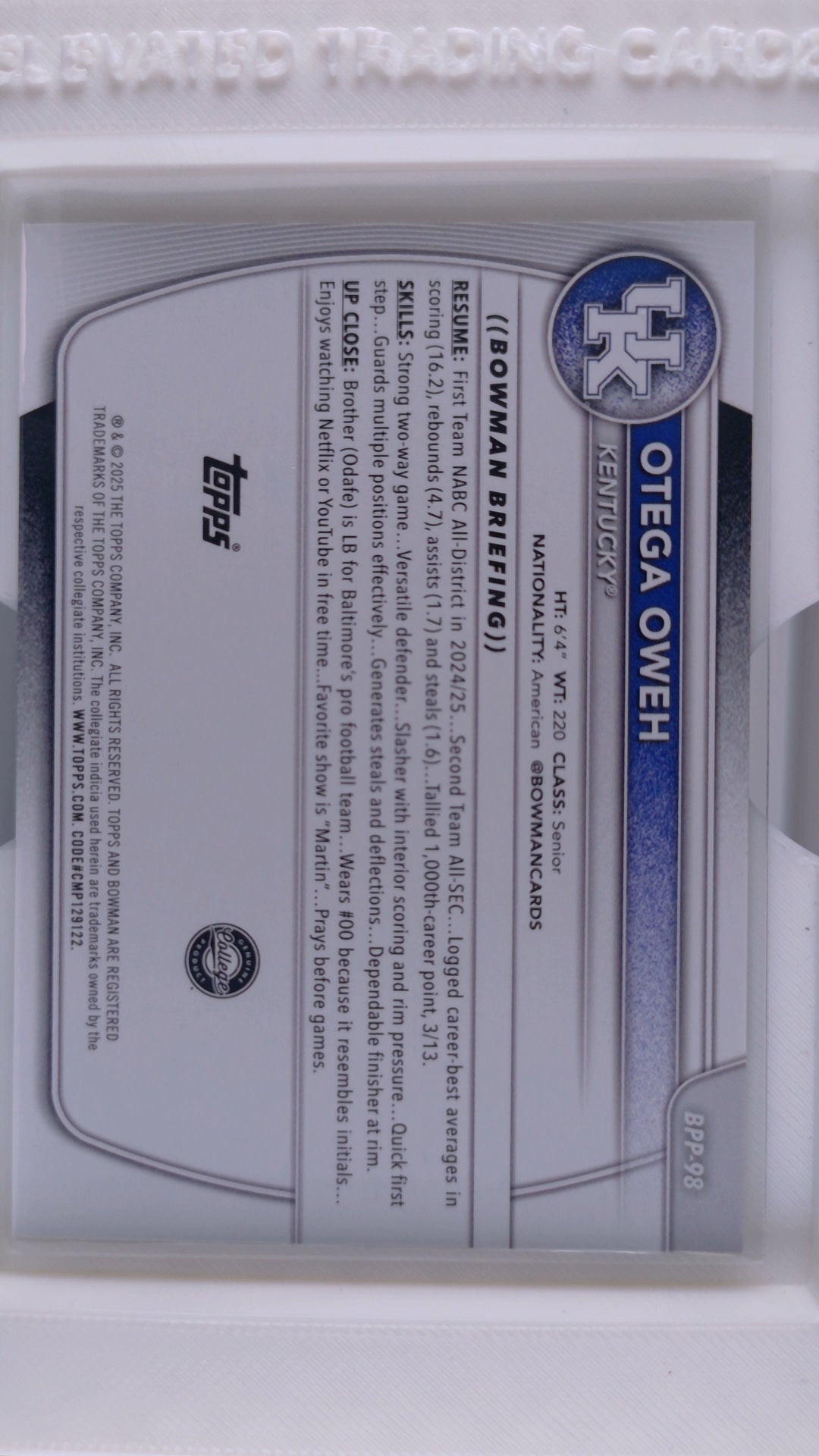 2025 Bowman Basketball Otega Oweh 