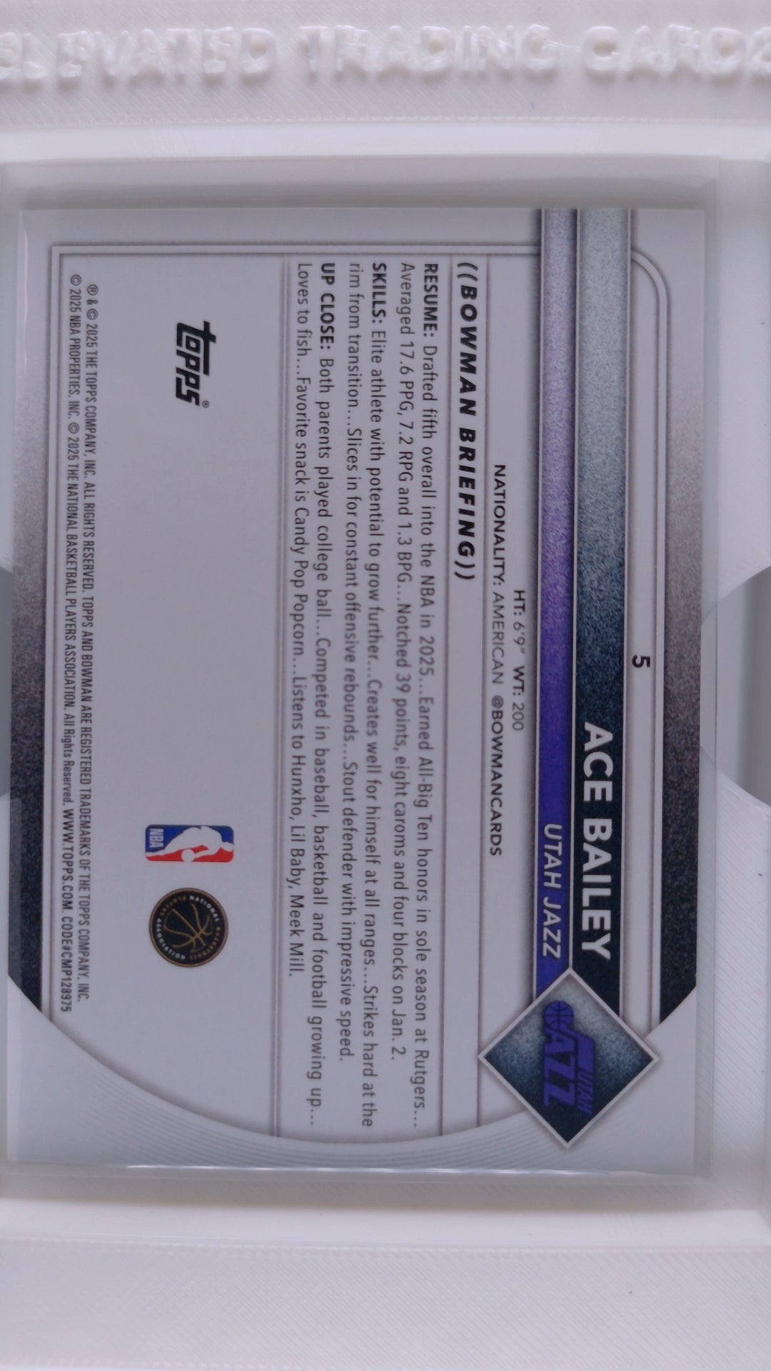 2025 Bowman Basketball Ace Bailey 