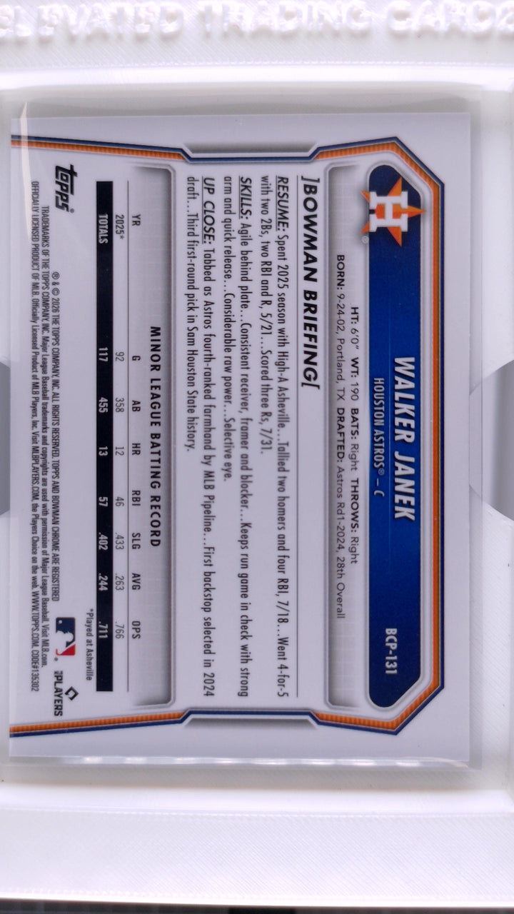 2026 Bowman Baseball Walker Janek 