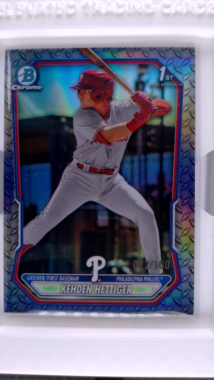 2026 Bowman Baseball Kehden Hettiger #BCP-101 Chrome Prospects Steel Metal #22/100 — Front