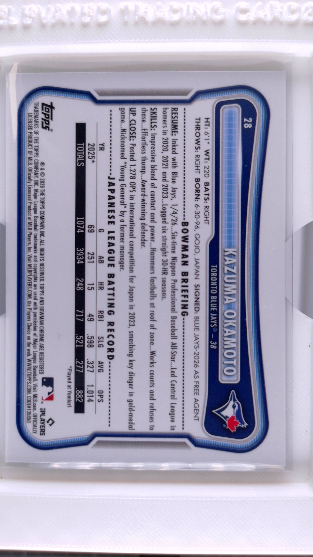 2026 Bowman Baseball Kazuma Okamoto 