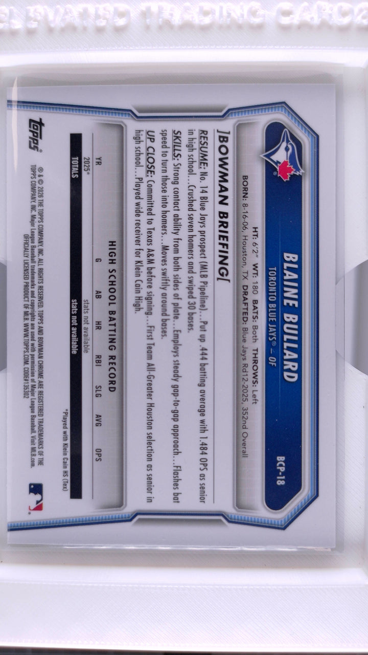 2026 Bowman Baseball Blaine Bullard 