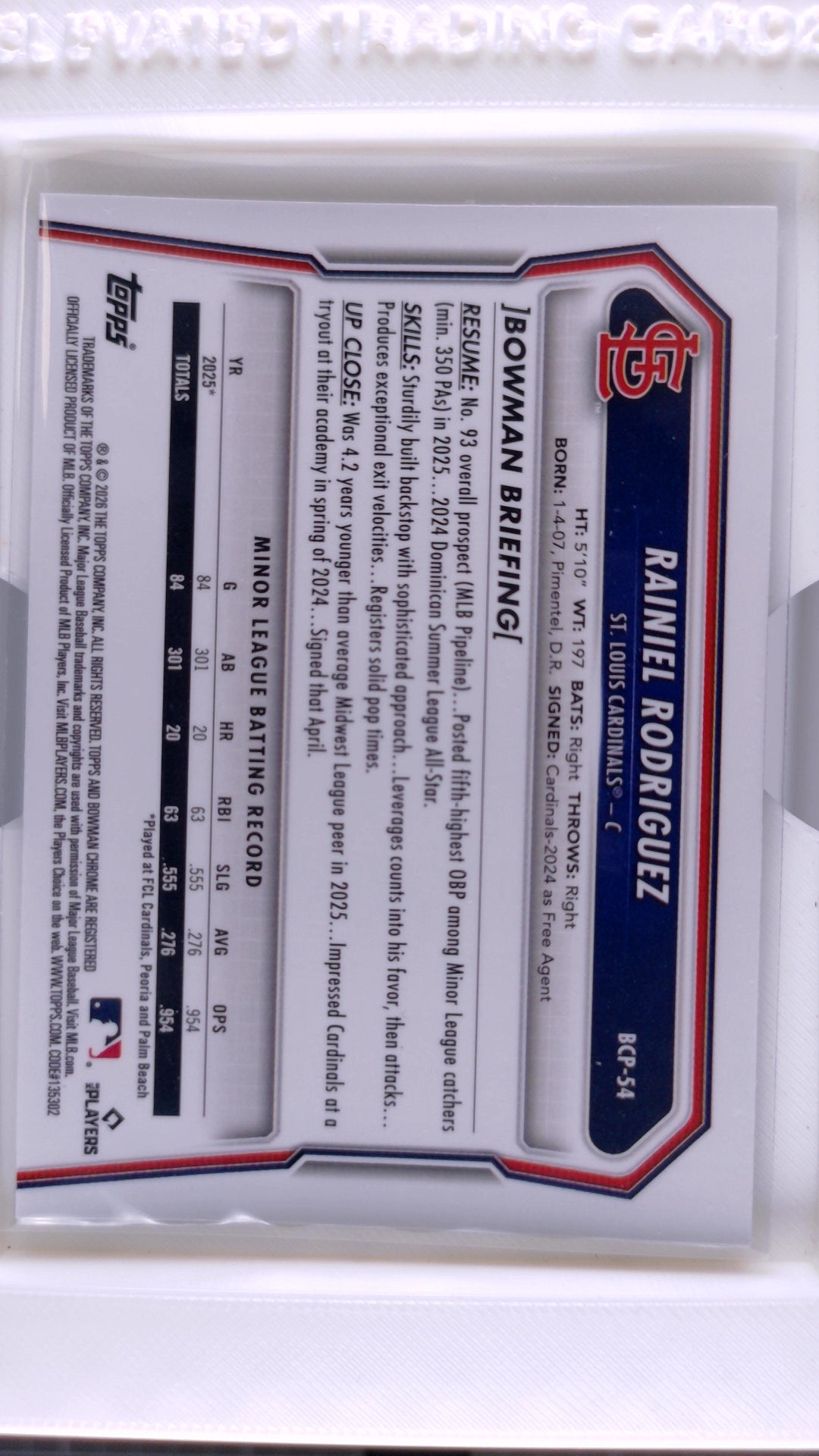 2026 Bowman Baseball Rainiel Rodriguez 