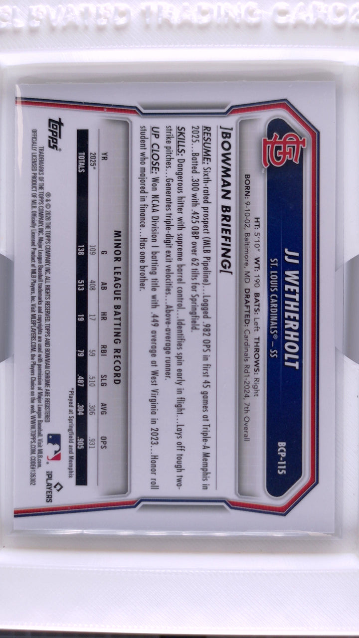 2026 Bowman Baseball JJ Wetherholt 