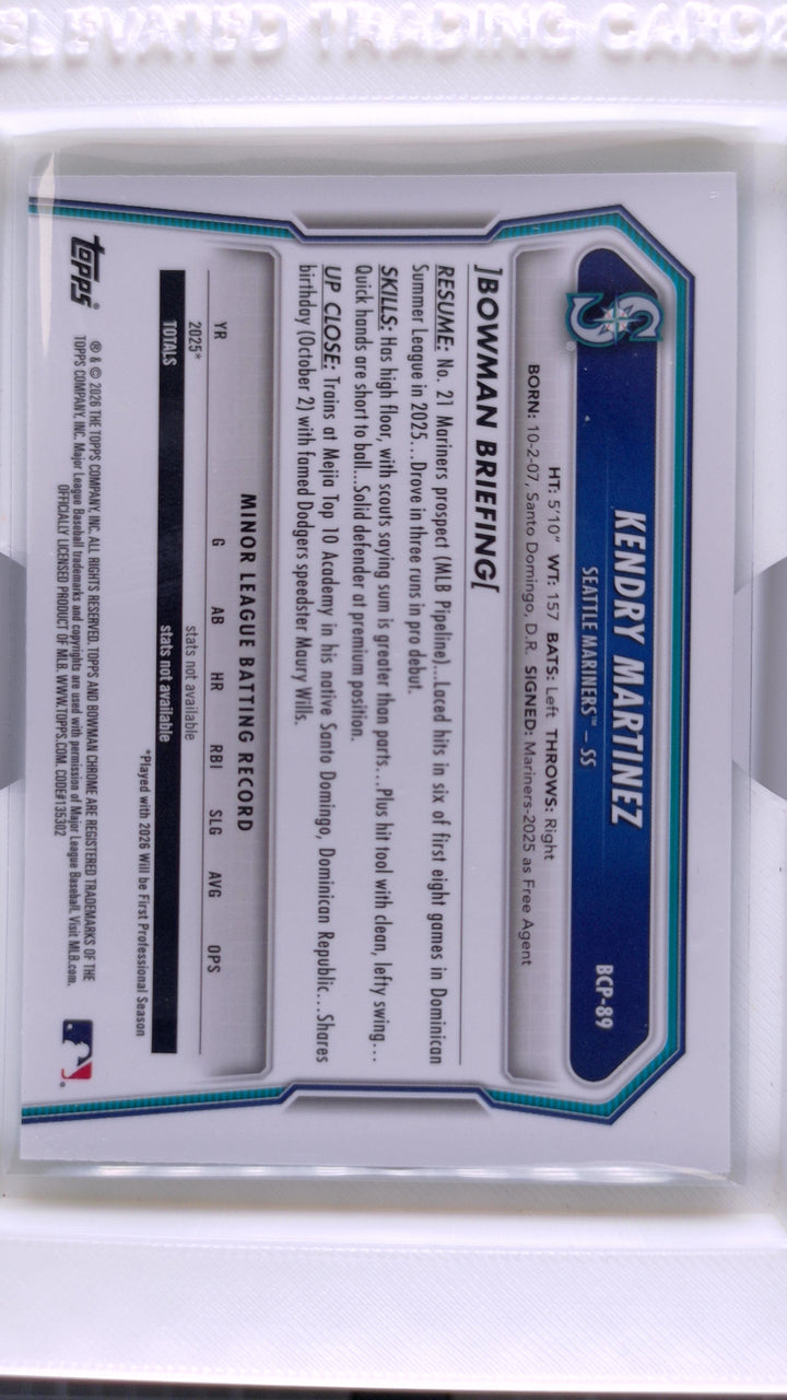 2026 Bowman Baseball Kendry Martinez 
