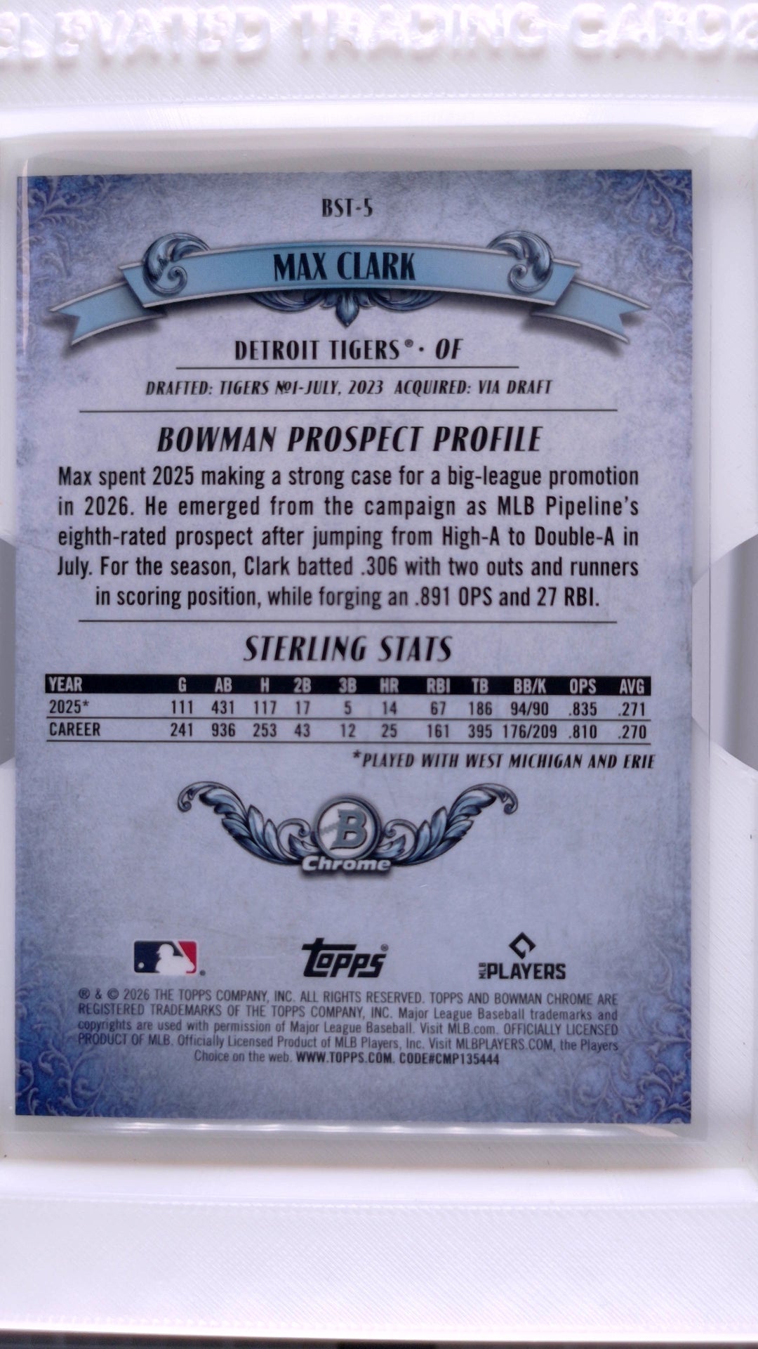 2026 Bowman Baseball Max Clark 