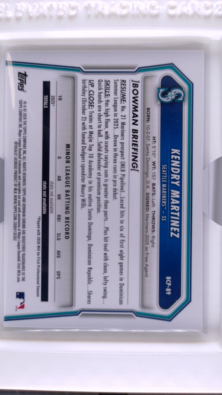 2026 Bowman Baseball Kendry Martinez 