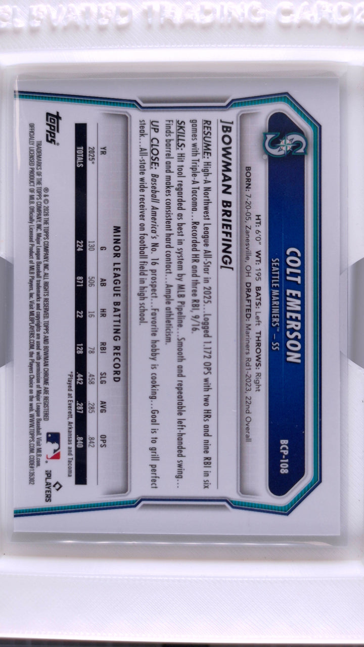2026 Bowman Baseball Colt Emerson 