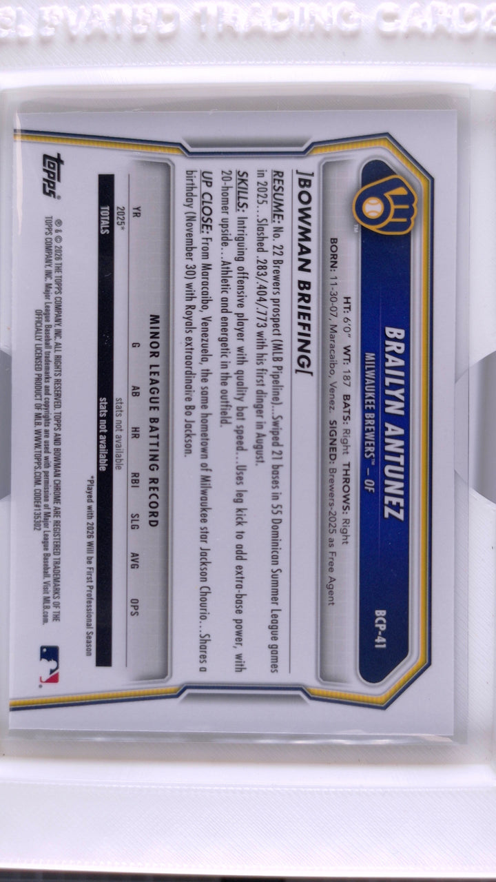 2026 Bowman Baseball Brailyn Antunez 