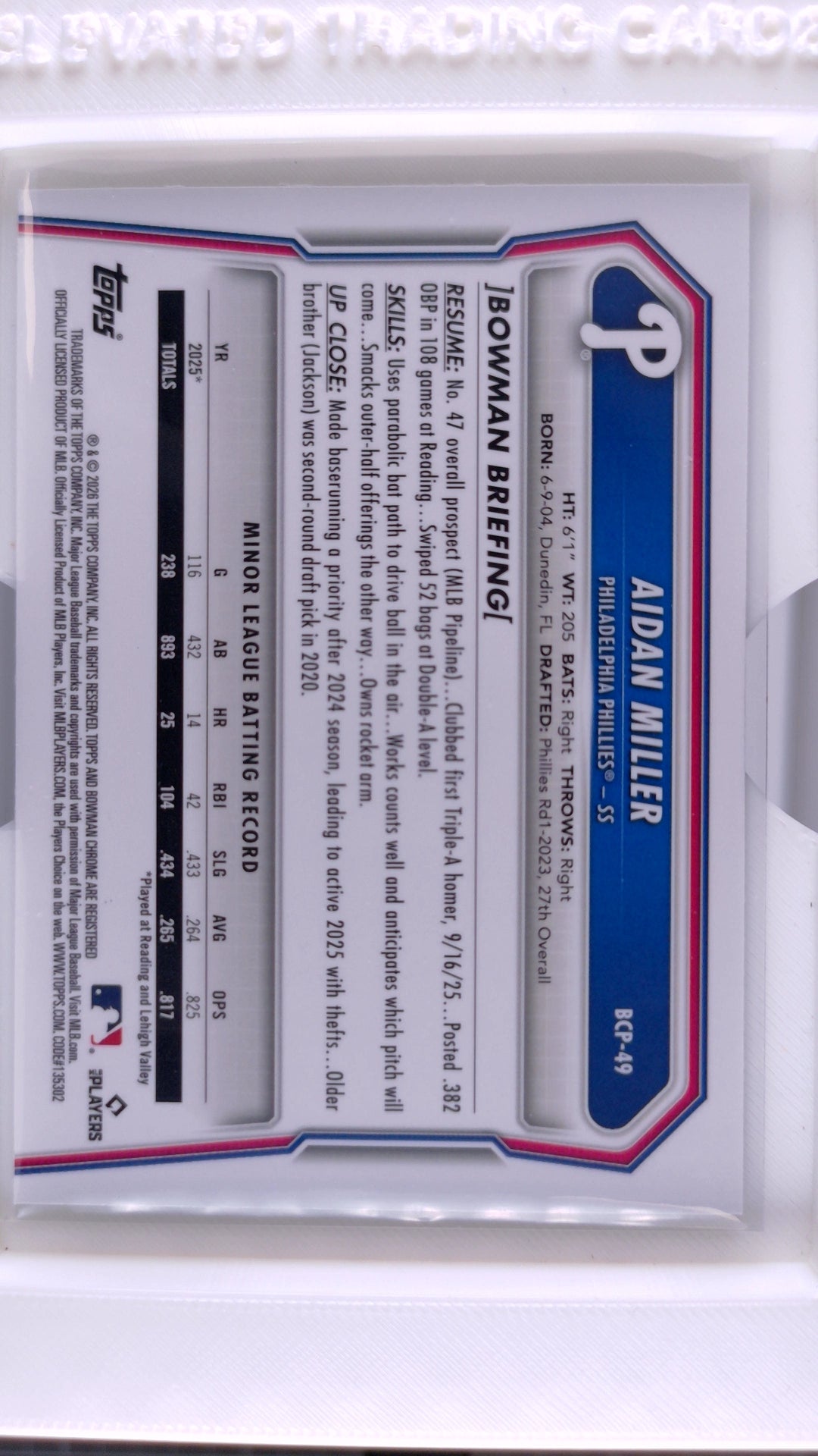 2026 Bowman Baseball Aidan Miller 