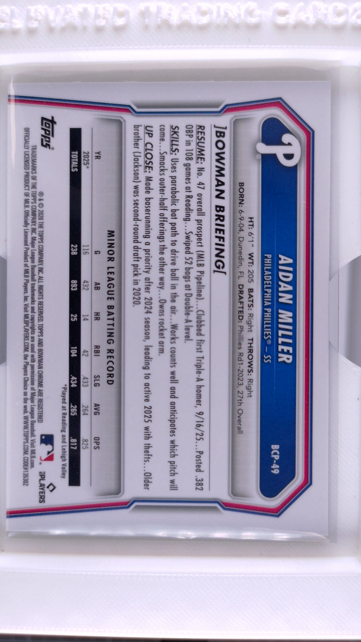 2026 Bowman Baseball Aidan Miller 