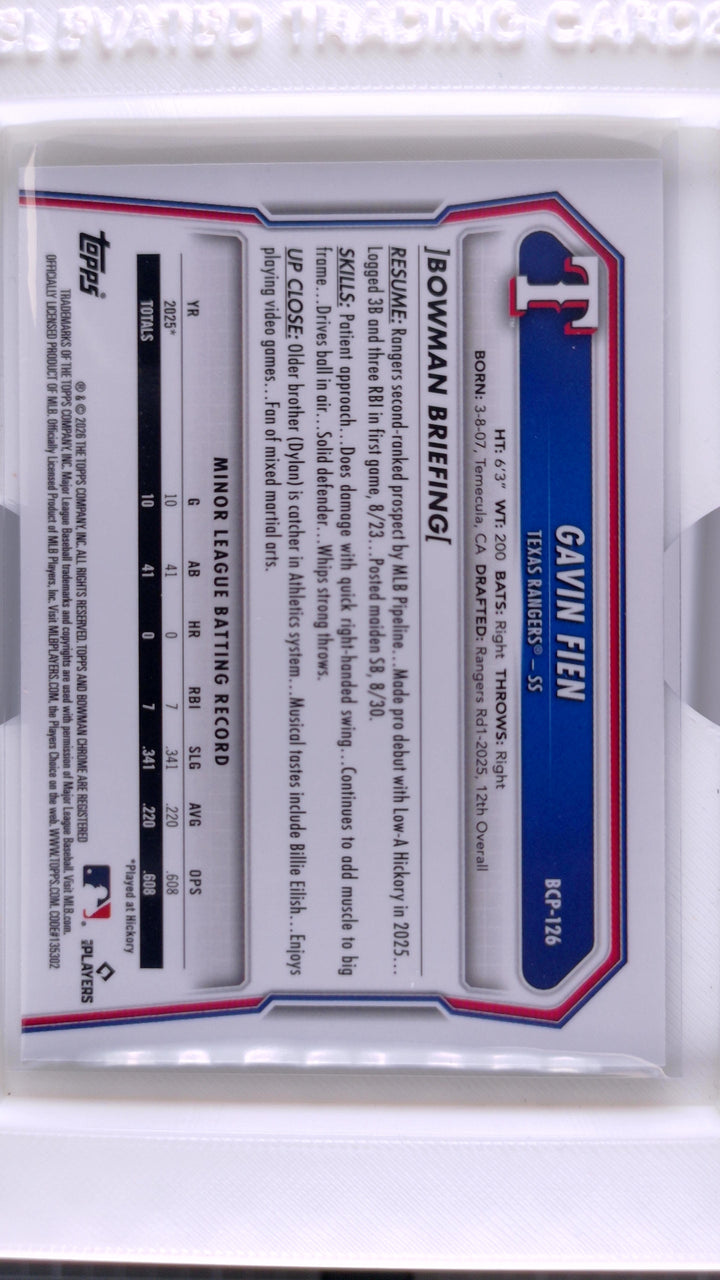 2026 Bowman Baseball Gavin Fien 