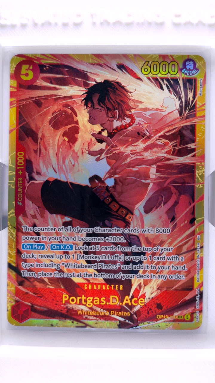 One Piece Card Game: The Time of Battle [OP-16] Portgas.D.Ace #OP16-118 SEC (Secret Rare) — Front