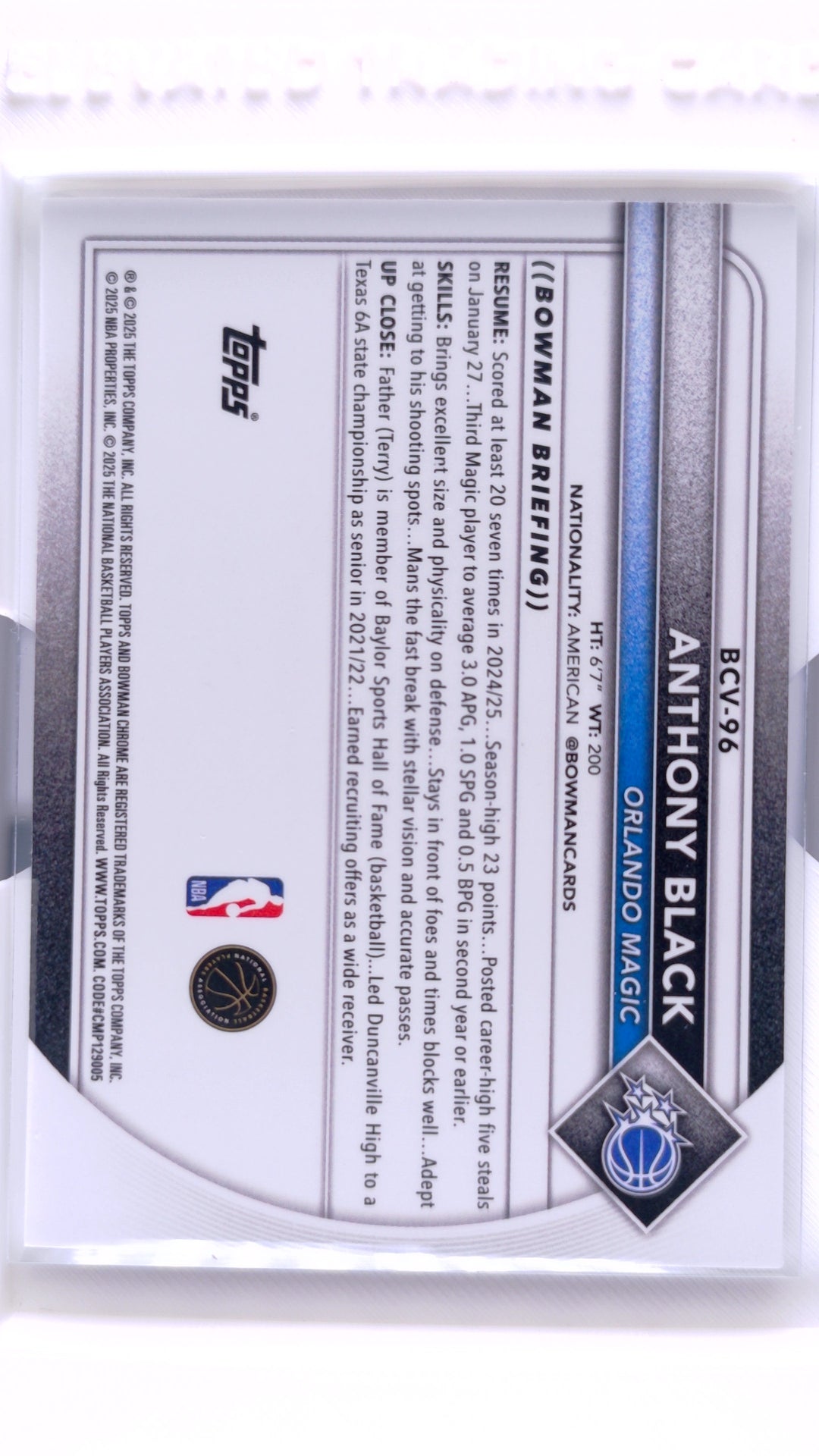 #BCV-96 Anthony Black Chrome - back