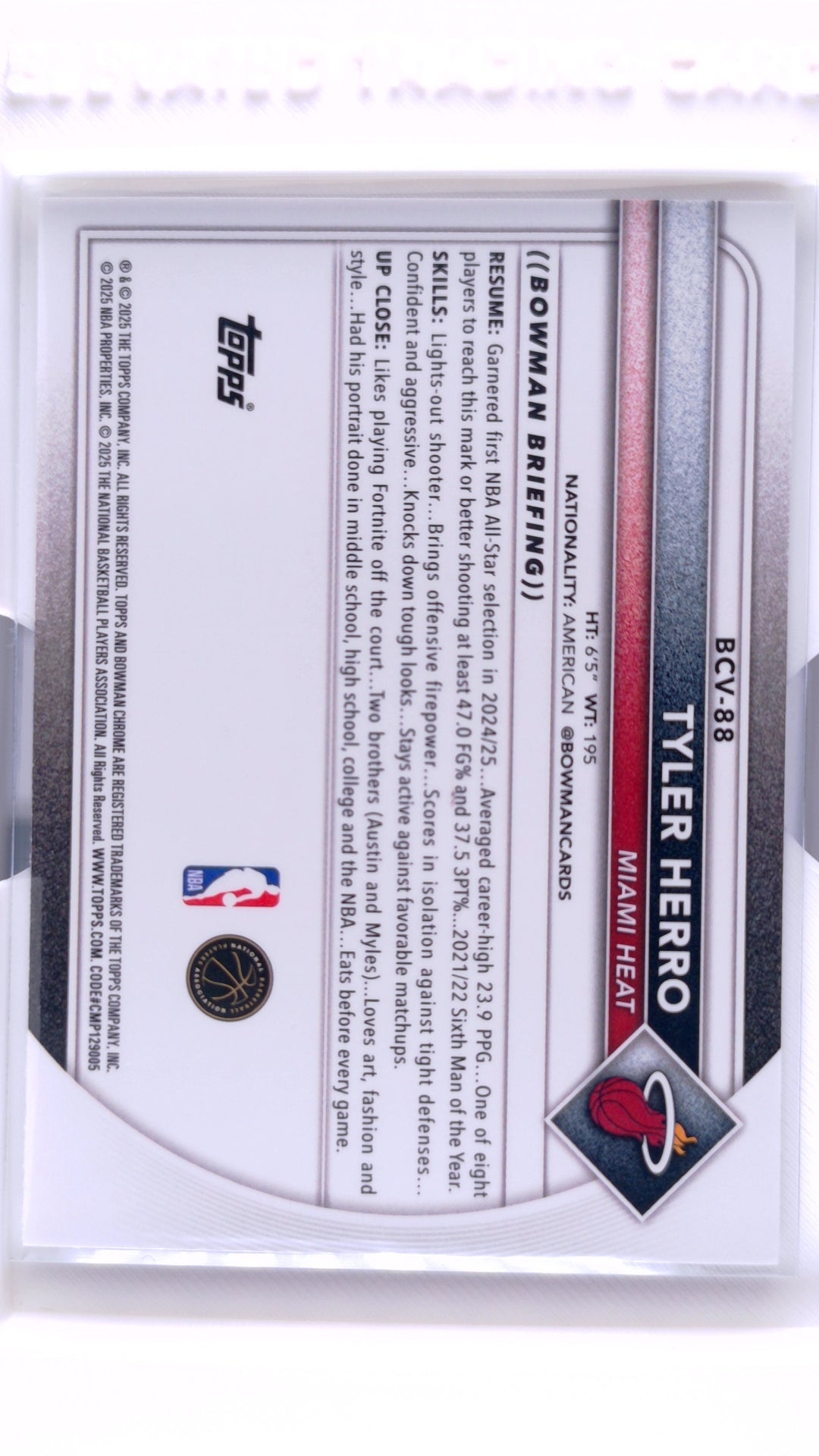 #BCV-88 Tyler Herro Chrome - back