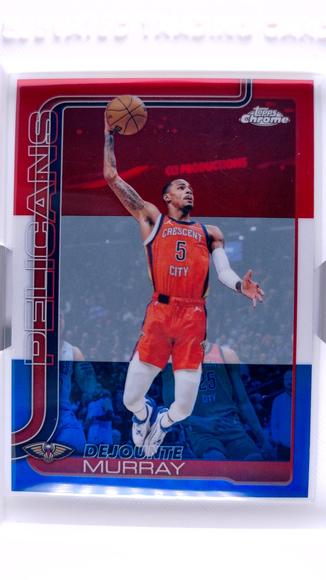 #89 Dejounte Murray Red, White & Blue Refractor - front