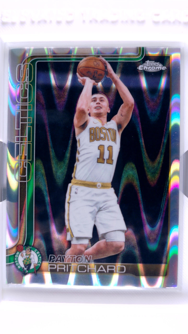 2025 Topps Chrome Update Basketball Payton Pritchard #121 RayWave Refractor — Front