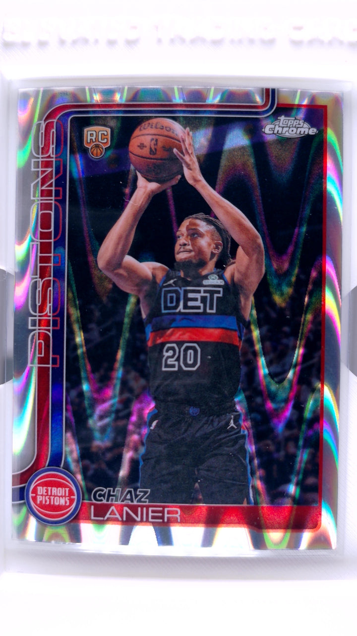 2025 Topps Chrome Update Basketball Chaz Lanier #188 RayWave Refractor RC — Front