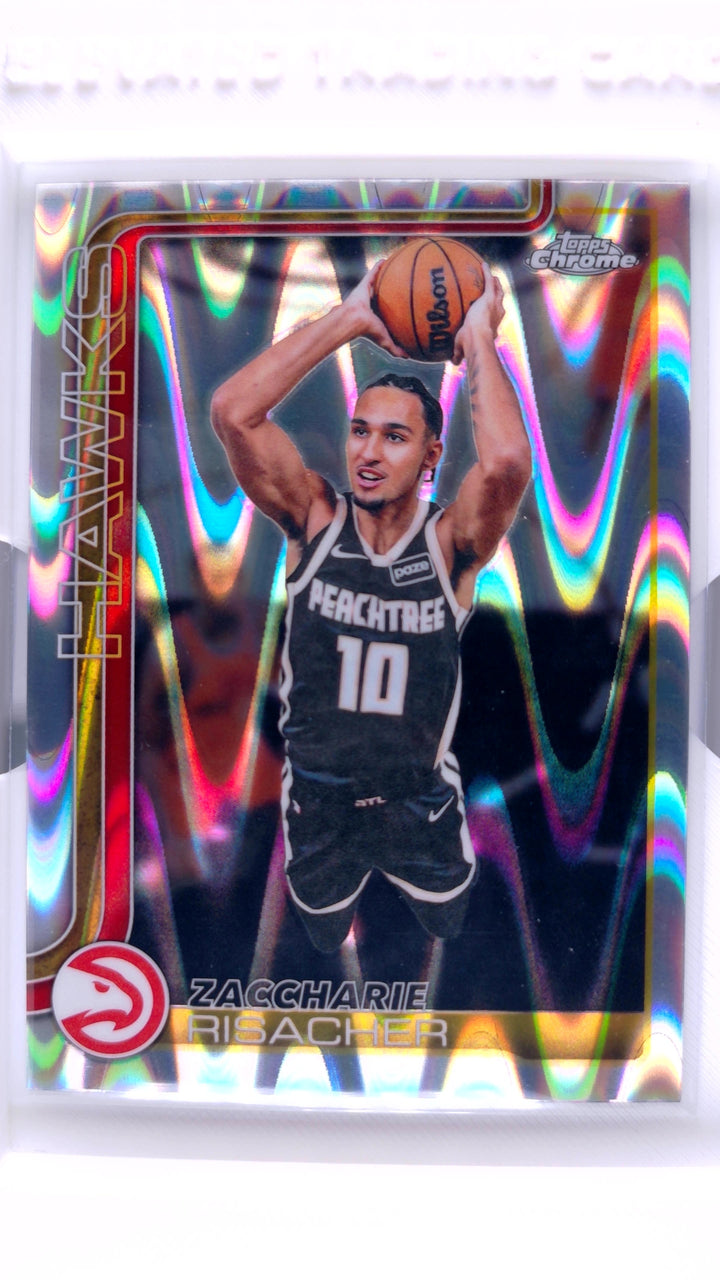 2025 Topps Chrome Update Basketball Zaccharie Risacher #88 RayWave Refractor — Front