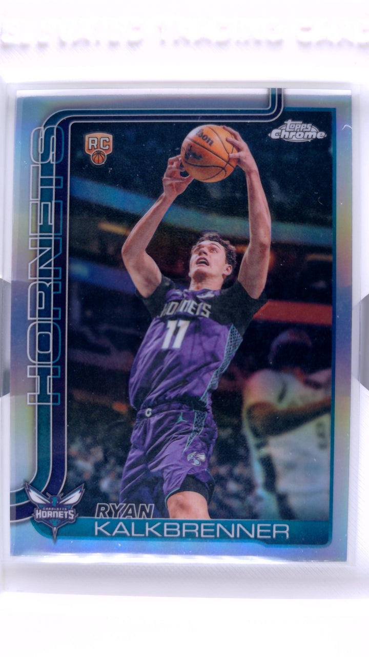2025 Topps Chrome Update Basketball Ryan Kalkbrenner #184 Refractor RC — Front