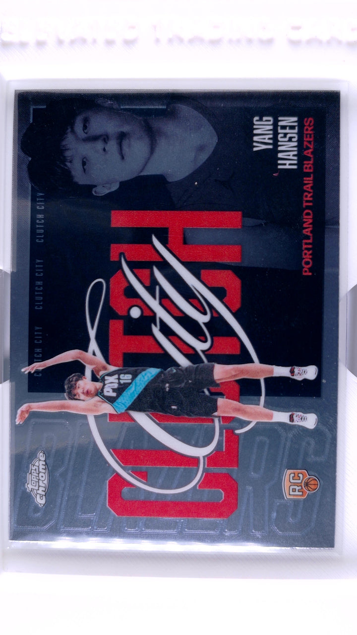 2025 Topps Chrome Update Basketball Yang Hansen #YQ-6 Clutch City RC — Front