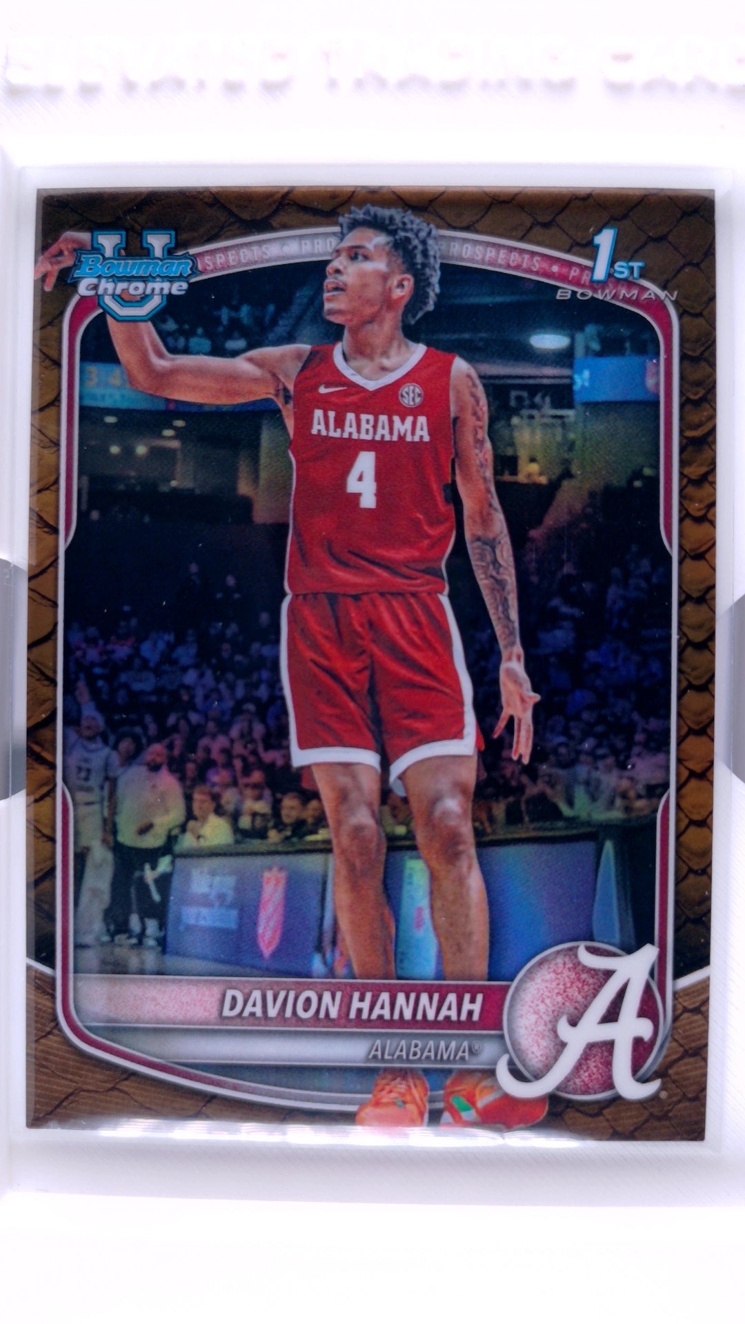 #BCP-46 Davion Hannah Chrome Prospects Reptilian Refractor - front