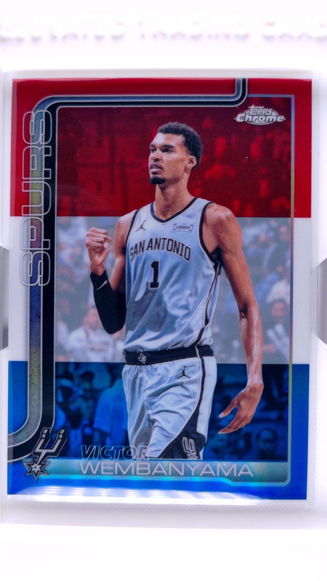 #22 Victor Wembanyama Red, White & Blue Refractor - front