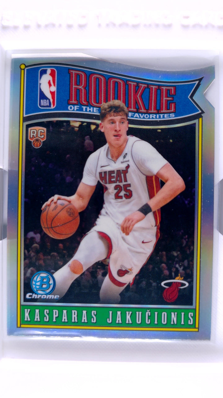 2025 Bowman Basketball Kasparas Jakučionis #RY-12 ROY Favorites Refractor RC — Front