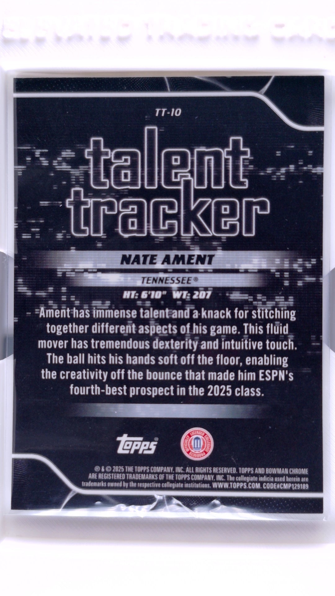 #TT-10 Nate Ament Talent Tracker - back