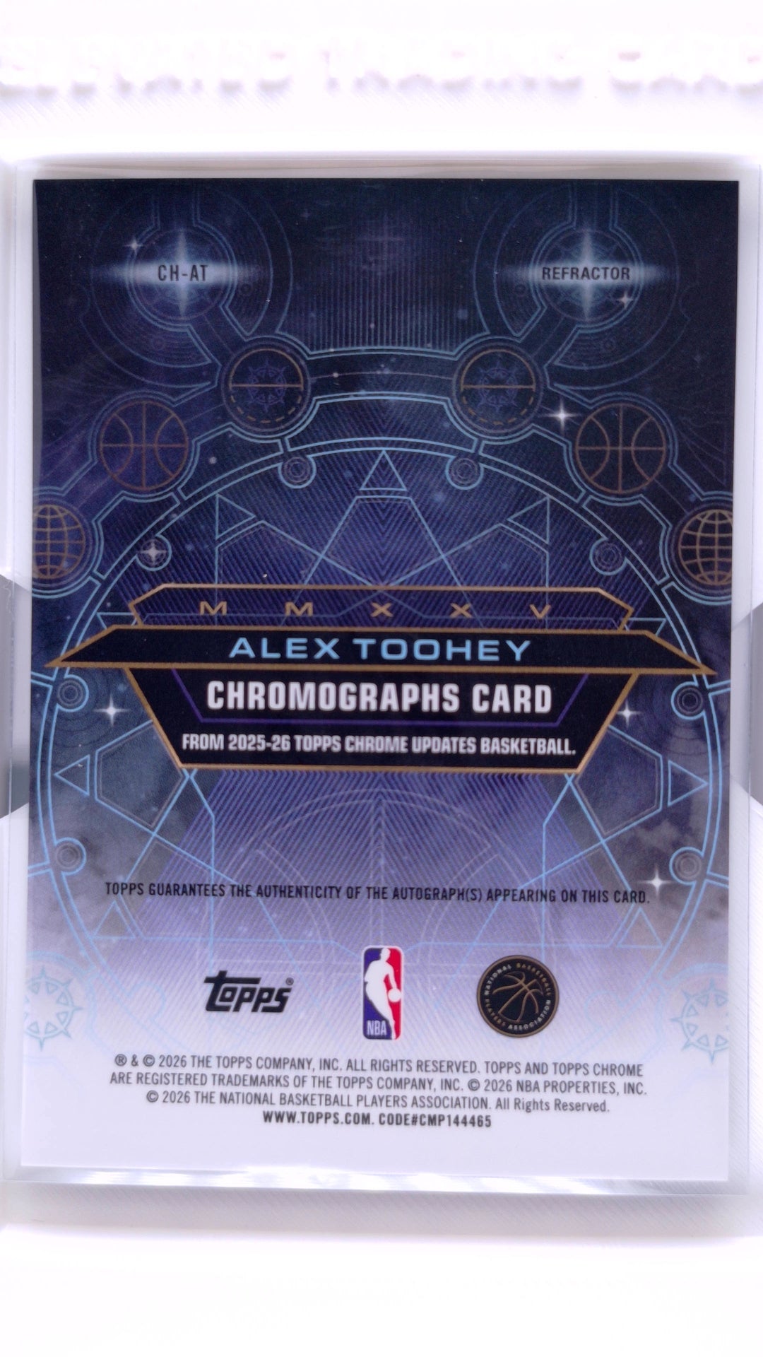 #CH-AT Alex Toohey Chromographs Refractor - back
