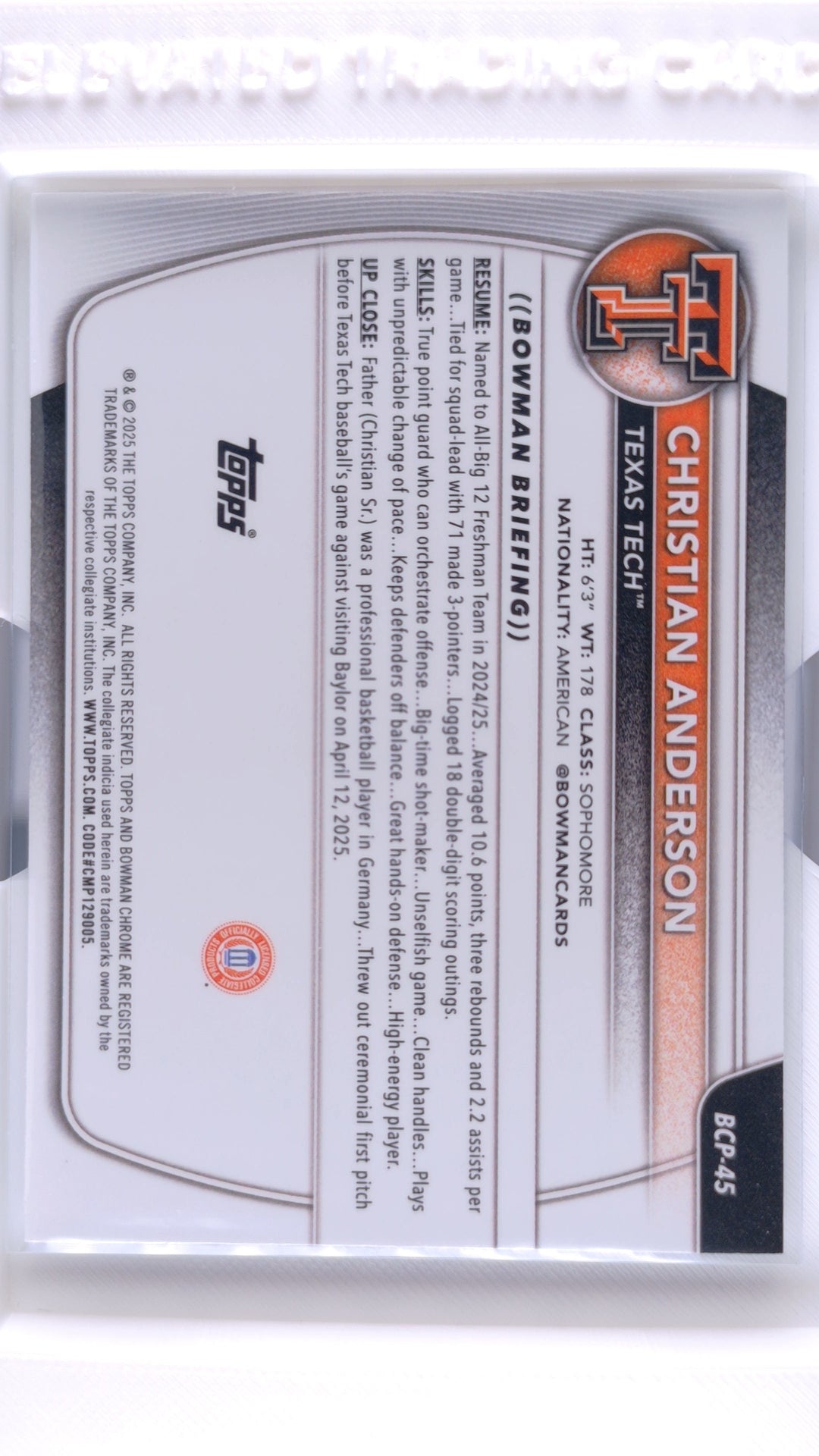 #BCP-45 Christian Anderson Chrome Prospects - back
