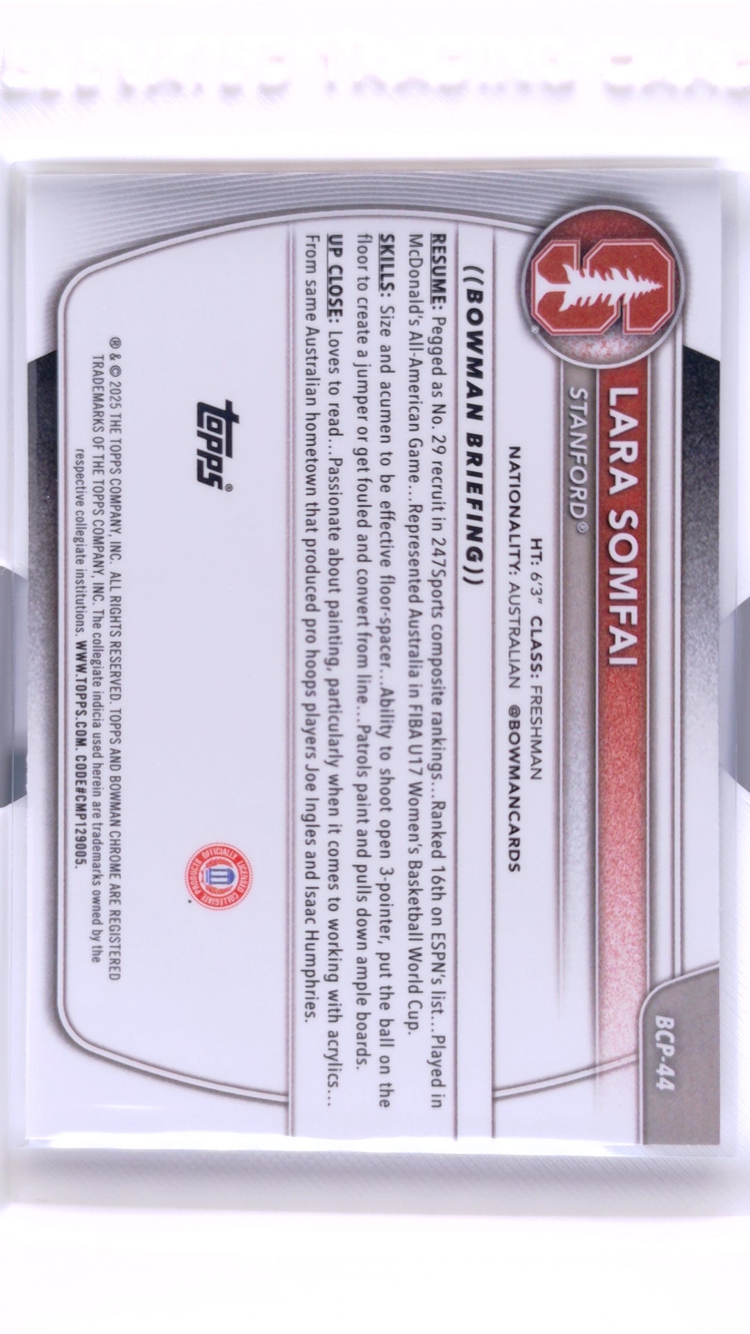 #BCP-44 Lara Somfai Chrome Prospects - back