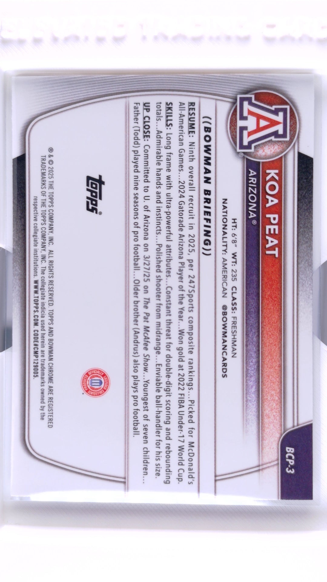 #BCP-3 Koa Peat Chrome Prospects - back