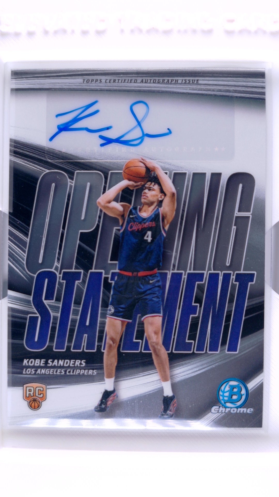 #OS-KS Kobe Sanders Rookie Opening Statement Signatures - front