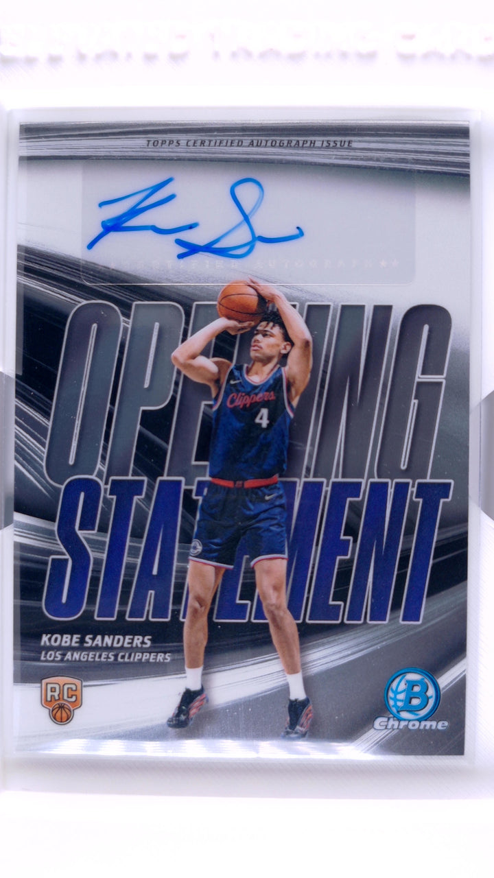 2025 Bowman Basketball Kobe Sanders #OS-KS Opening Statement Signatures Auto RC — Front