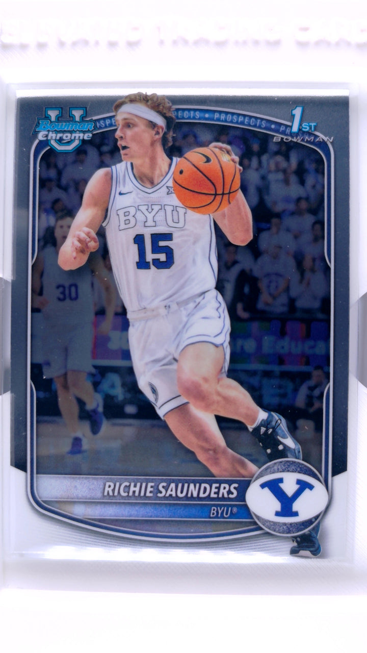 2025 Bowman Basketball Richie Saunders #BCP-66 Chrome Prospects — Front